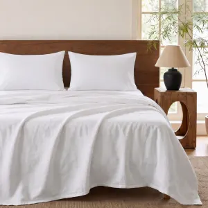 Giselle Double 500TC Cotton 4Pcs Sheet Set with 40cm Extra Deep Pocket for Thick Mattresses Sateen Weave for Sweaty Nights