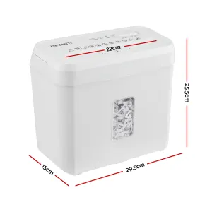 DEVANTI 8L Small Tabletop Paper Shredder 4 Sheet P4 Cross Cut Home Office