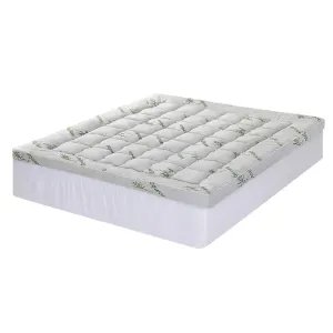 Giselle Bedding 1500GSM Pillowtop Mattress Topper Bamboo Mattress Pad for Back Pain Relief Washable 11cm Thick Bed Cover with 45cm Deep Pocket King