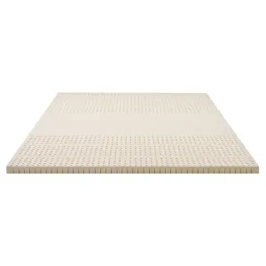 Giselle Bedding Latex Mattress Topper, 5cm Thick Cooling Bed Pad for Side Sleepers Pain Relief, 7 Zone Foldable Mat with Washable Cover for Guest Room Bedroom King
