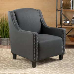 Camden Linen Fabric Studded Armchair