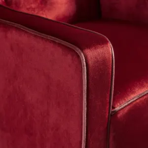 Lara Two Tone Tufted Garnet New Velvet Club Armchair