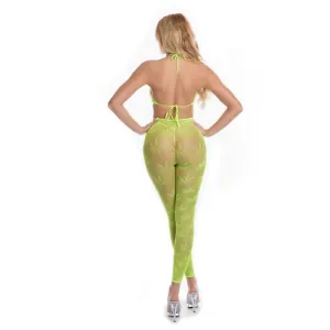 Pink Lipstick All About Leaf Bra Set Green