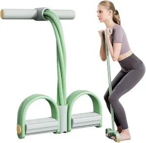 Multi-Function 6-Tube Resistance Band with Foot Pedal – 2M Stretchable Home Workout Equipment for Full Body Exercise – Adjustable Tension for Arms, Legs, Waist & Abs – Compact Design