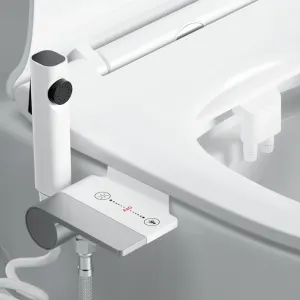 Bidet Toilet Attachment with Handheld Sprayer – Dual Nozzle for Pregnant Women, Postpartum Care & Elderly, Non-Electric Cold Water Bidet, Slim Under-Seat Fit (White)