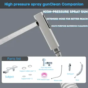 Bidet Toilet Attachment with Handheld Sprayer – Dual Nozzle for Pregnant Women, Postpartum Care & Elderly, Non-Electric Cold Water Bidet, Slim Under-Seat Fit (White)
