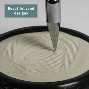 3D Sand Pendulum Desk Toy – Science Art Decor with Kinetic Sand Patterns, Earth Rotation Demo, Stress Relief for Office & Home (Black)