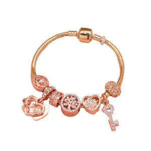 Crystal-studded Hollow Heart Key Tree of Life
