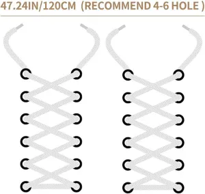 White flat laces – suitable for sports shoes, etc. White 120 cm 3 pairs