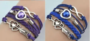 Bracelets for Women Friendship Leather Bracelet Gift Hand Jewelry for Woman or A Girl – There are Many Colors to Choose From Purple