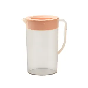 Water Pitcher with Lid, 2 L Plastic Pitcher for Tea & Juice Water, Hot/Cold Water Jug, Tea Pitcher, Juice Pitcher, 13.5 x 7.2 x 4.7 Inch Z-8-Pink