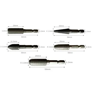 Hex Shank Rotary Steel File Drill Bits Burrs Grinding Grooved Sanding Engraving Tool Set for Metal Wood Plastic Tool Set