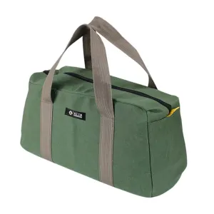 3 Pieces Heavy Duty Canvas Tool Bags with Hard Waterproof Bases, Wide Mouth Carry Totes for Tools, 40 x 22 x 15 cm, Green