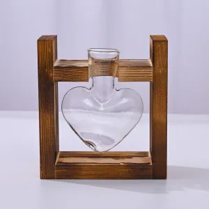 HydroponicSnap-OnWoodenStand-Heart-ShapedDoubleBottle – Snap-onWoodenFrame-Heart-ShapedSingleBottleHolder