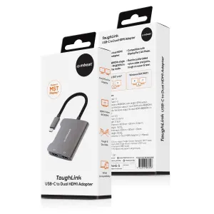 mbeat Tough Link USB-C to Dual 4K HDMI Adapter - Space Grey
