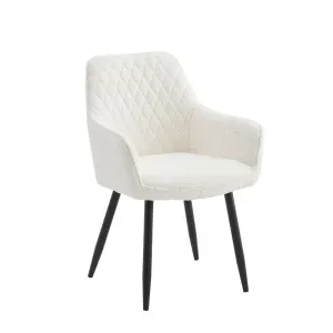 Neo Cindy Ivory Fabric Dining Chair 2-Piece Set
