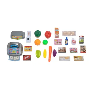 Children’s Home Supermarket w/ Toy Cash Register, Trolly, Fruit & More