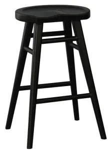 Scandinavian Timber Kitchen Counter Stool (Black)