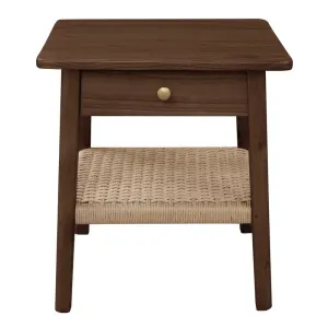 Kelly 1-Drawer Bedside Table – Walnut