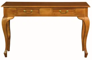 Queen Ann 2 Drawer Sofa Table – Light Pecan