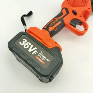 6″ Mini Orange Cordless Electric Chainsaw 2X Battery-Powered Wood Cutter Rechargeable
