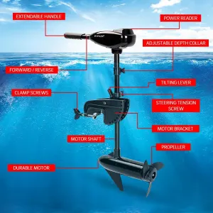 Striker 60LBS Electric Trolling Motor Inflatable Boat Fishing Marine Outboard Engine