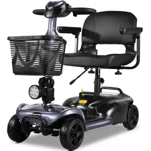 EQUIPMED FreeLite+ Mid-Sized Foldable Electric Mobility Scooter, Lithium Battery, Long Range and Easy Charging – Grey
