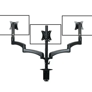 FORTIA Triple Computer Monitor Mount Stand for Desk with 3 Adjustable Arm Holder for 15 to 32 inch Displays