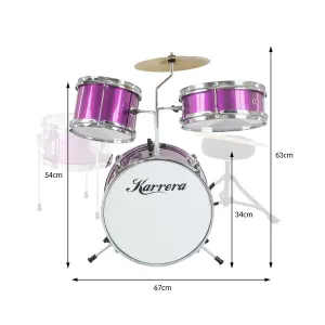 Karrera Childrens 4pc Drum Kit – Purple