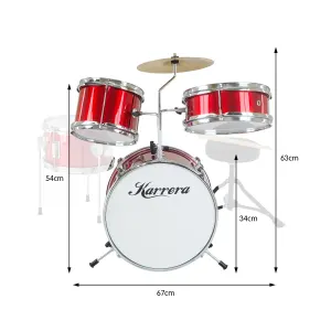 Karrera Children’s 4pc Drum Kit – Red