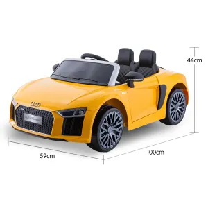 Kahuna R8 Spyder Audi Licensed Kids Electric Ride On Car Remote Control – Yellow