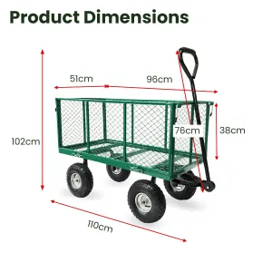 Wallaroo Steel Mesh Garden Trolley Cart – Green