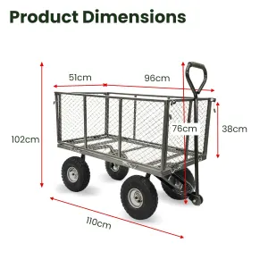 Wallaroo Steel Mesh Garden Trolley Cart – Hammer Grey