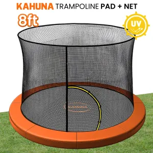 Kahuna 8ft Trampoline Pad and Net – Orange