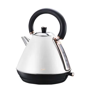 Pronti Rose Trim Collection Toaster & Kettle Bundle – White