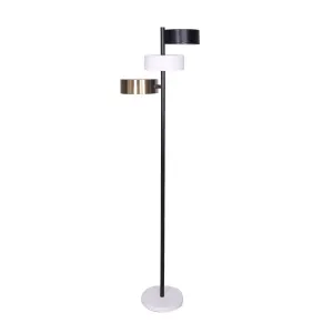 Sarantino Industrial Metal Floor Lamp 3-Light Tree Standing Lamp with 3 Swirl Shades for Living Room Office Desk