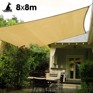 Wallaroo Rectangular Shade Sail 8m x 8m – Sand