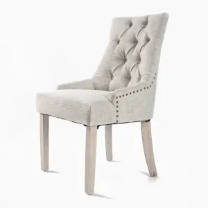 French Provincial Dining Chair Oak Leg AMOUR – Cream