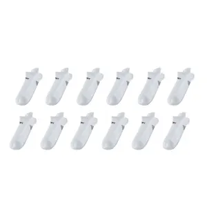 12X Rexy Seamless Sport Sneakers Socks Medium Non-Slip Heel Tab WHITE
