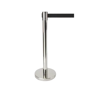 Retractable Queue Crowd Control Barriers | Silver Pole Black Belt