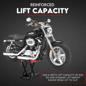 500kg Motorcycle Lift Scissor Jack Work Stand Motorbike Heavy Duty Bike