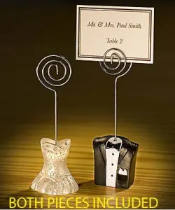 50 Piece Pack of 25 Bride 25 Groom Wedding Name Card Place Stand – Wedding Table Decoration Bomboniere Favour Gift