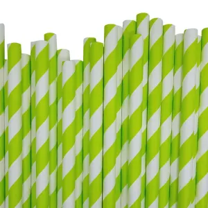 200 Pack Green White Drinking Straws Biodegradable Eco Paper Birthday Party Event Bistro Bar Cafe Take Away