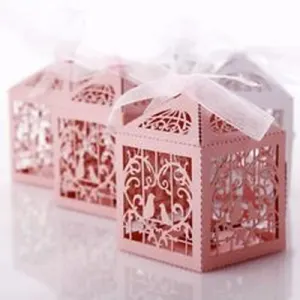 100 Piece Pack – Pink Dove Bird Heart Baby Birth naming Ceremony Bomboniere Favor Lolly Gift Card Box