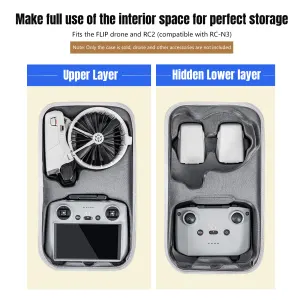 STARTRC Flip Drone Case for DJI Flip Fly More Combo,Portable PU Leather Shoulder Bag Can Organizes RC2/RC-N3 Remote, 7 Original Batteries, Charging Hub, 65W Charger, Flip Drone and Other Accessories