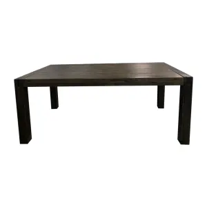 Dining Table 210cm Large Size with Solid Acacia Wooden Base in Chocolate Colour