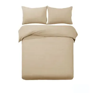Designer Selection Ascot Embossed Quilt Cover Set Latte – King