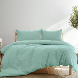 Ardor Eddison Light Quilted Embossed Quilt Cover Set Queen – Bluestone