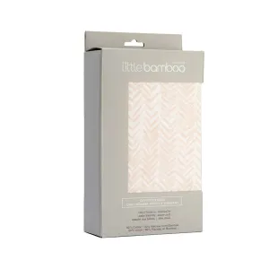 Little Bamboo Jersey Fitted Sheet Cot Size Herringbone – Dusty Pink