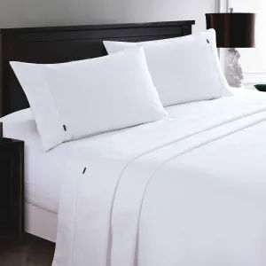 Deluxe Linen 1200TC Cotton Rich Sheet Set King Single – White